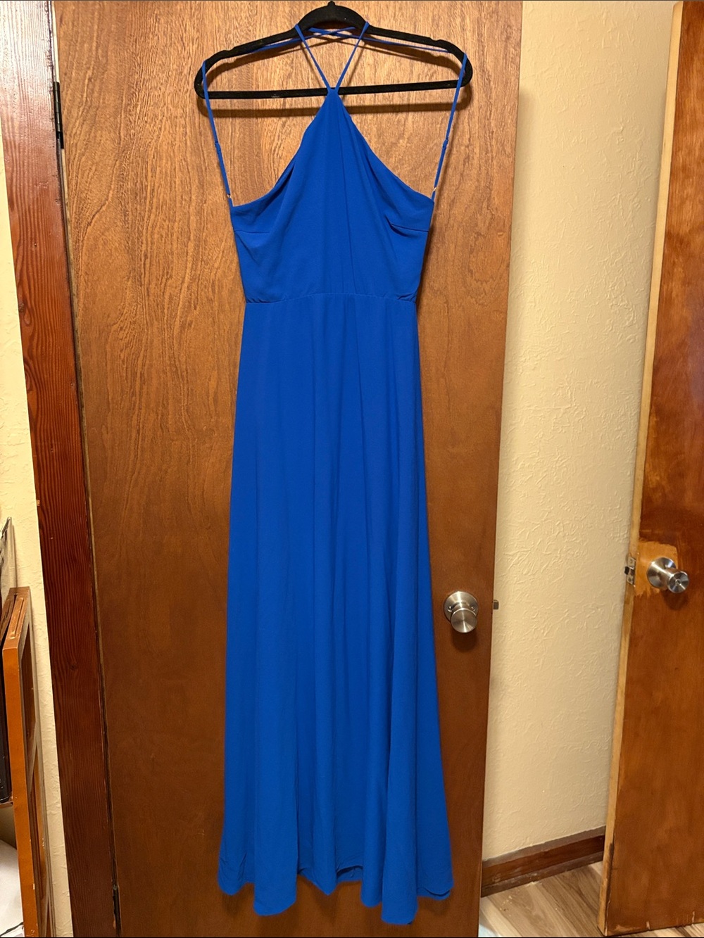 Lulu's Royal Blue backless Maxi Dress